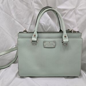 Kate Spade Light Green Satchel Bag with Structured Design